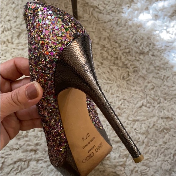 Jimmy Choo Crown Sparkle peep toe heels - Picture 4 of 7